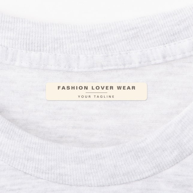 Cream Business Name Clothing Brand Fabric Iron On (Affixed)