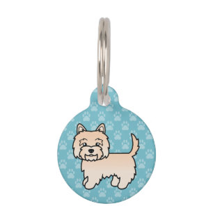 Cream Cairn Terrier Cartoon Dog Illustration Pet Tag