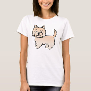Cream Cairn Terrier Cartoon Dog Illustration T-Shirt