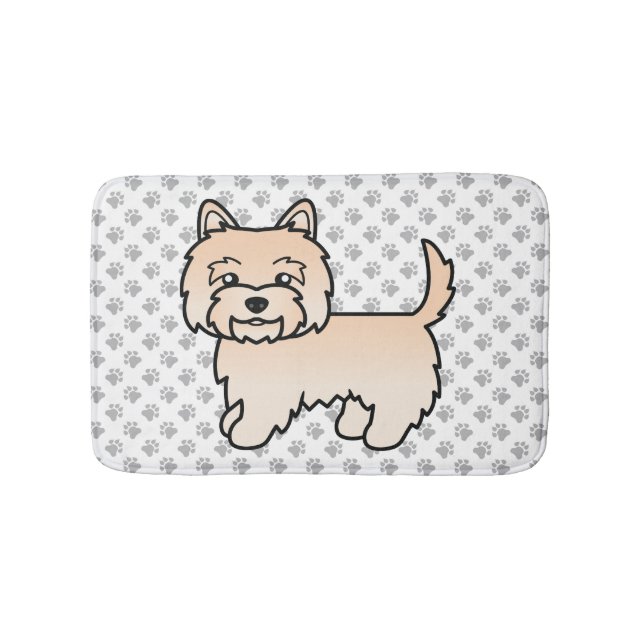 Cream Cairn Terrier Cute Cartoon Dog Bath Mat (Front)