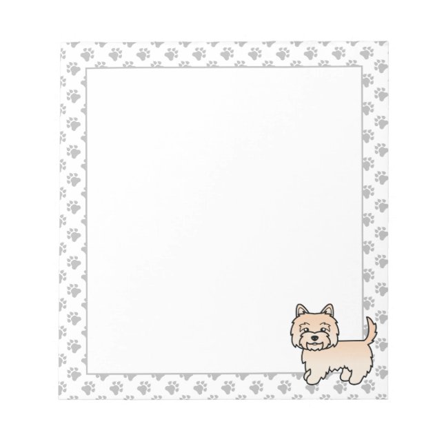 Cream Cairn Terrier Cute Cartoon Dog Notepad (Front)