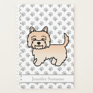 Cream Cairn Terrier Cute Cartoon Dog & Text Planner