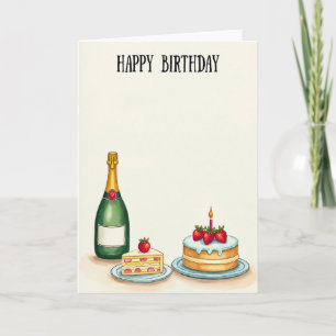 Cream Cake Birthday Card