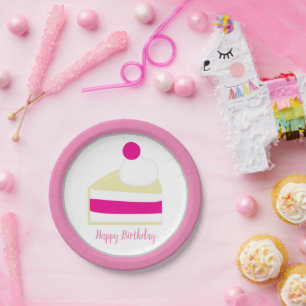 Cream Cake Birthday Party Paper Plate