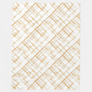 Cream Caramel White Stripes Fleece Blanket