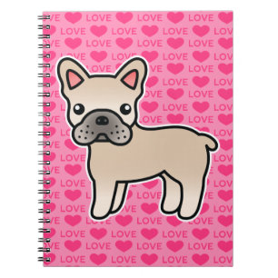 Cream Cartoon French Bulldog Notebook
