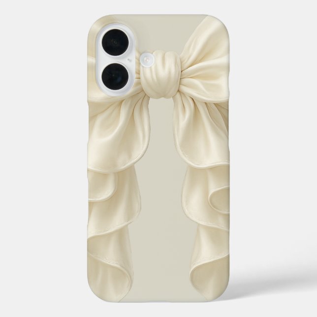 Cream Cascade Ruffle Bow Elegant Posh Girly Case-Mate iPhone Case (Back)