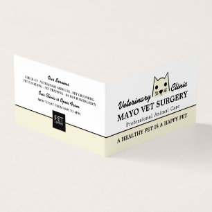 Cream Cat, Veterinarian, Veterinary Detailed Business Card