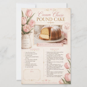 Cream Cheese Pound Cake, Pink Tulips Rustic