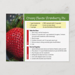 Cream Cheese Strawberry Pie Recipe Postcard