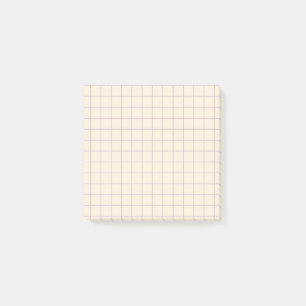 Cream Chequered Pattern Soft Grid Design Office Post-it Notes