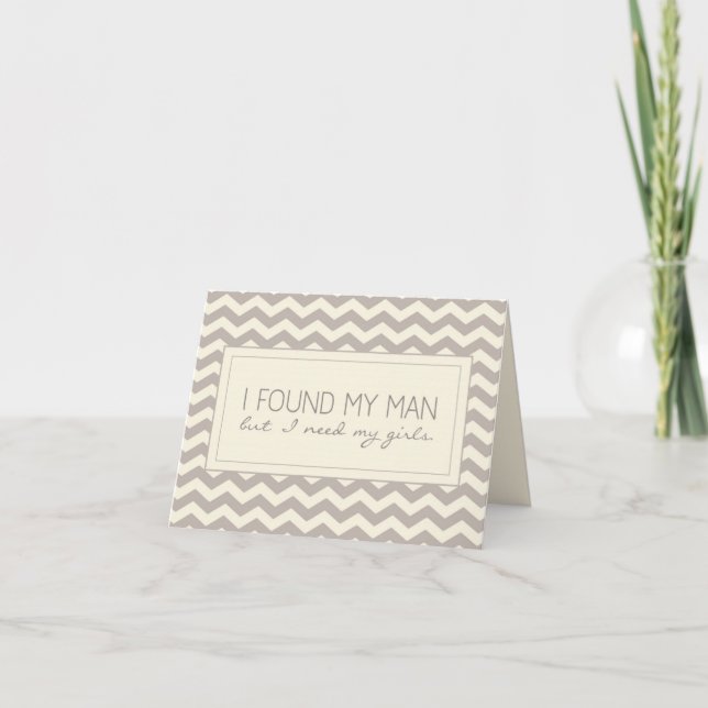 Cream Chevron Stripe Matron of Honour Request Card (Front)