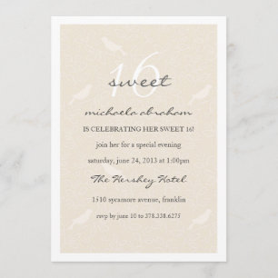 Cream Chic Sweet 16 party invitation