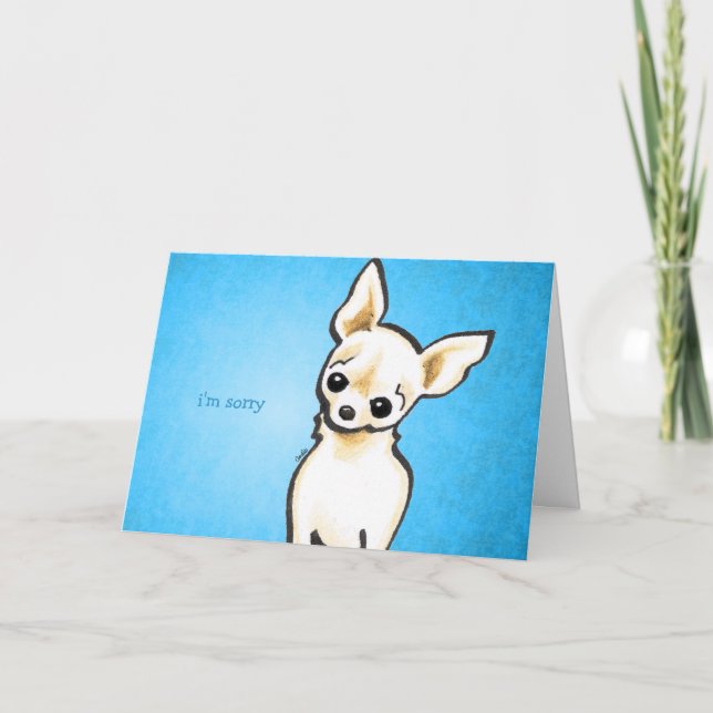 Cream Chihuahua Head Tilt Custom Message Card (Front)