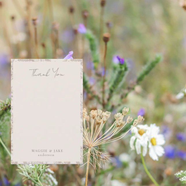 Cream Chinoiserie Elegant Wedding Thank You Card (Creator Uploaded)