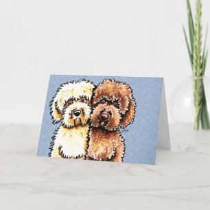 Cream Chocolate Labradoodles Card
