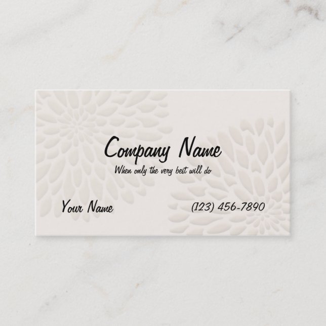 Cream Chrysanthemums Business Card (Front)