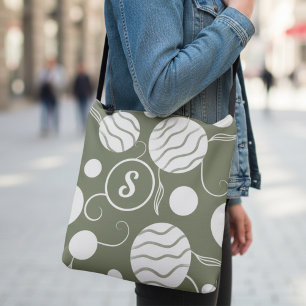 Cream Circles Monogram Crossbody Bag