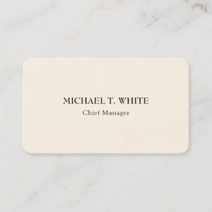 Cream Classical Minimalist Professional Elegant Business Card