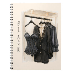 Cream Closet Black Corset Blouses Notebook