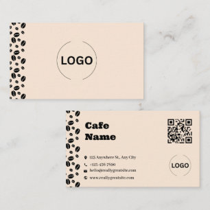 Cream Coffee Bean Cafe Business Card Set