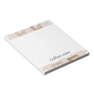 Cream Coffee Heart Cups Notepad