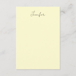 Cream color elegant modern minimalist plain name enclosure card