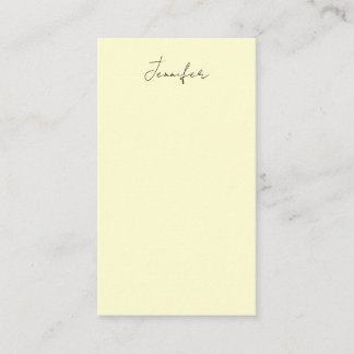 Cream color elegant modern minimalist plain name enclosure card