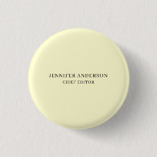 Cream Color Professional Modern Plain Minimalist 3 Cm Round Badge