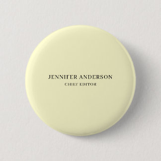Cream Color Professional Modern Plain Minimalist 6 Cm Round Badge