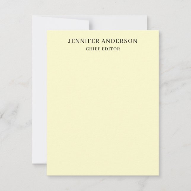 Cream Color Professional Modern Plain Minimalist Card (Front)
