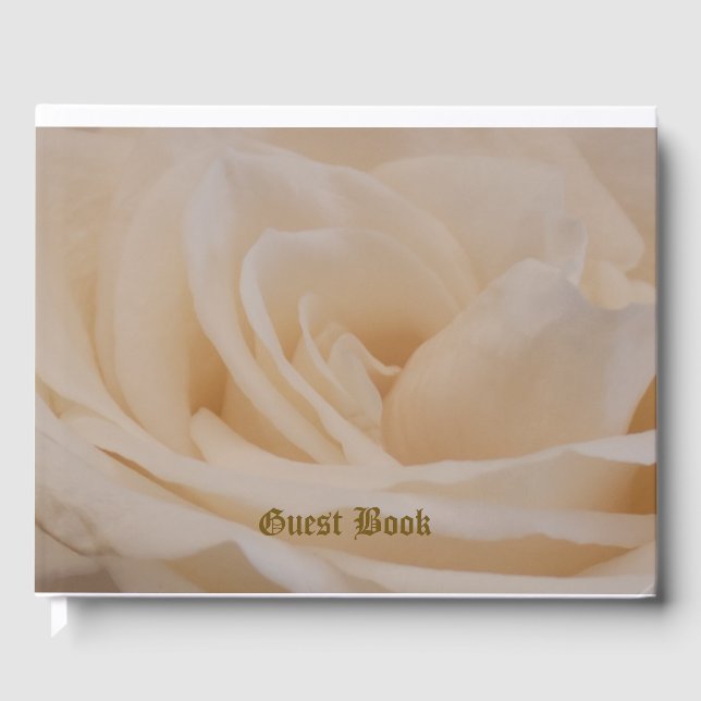 Cream Colored Rose Closeup  Guest Book (Front)