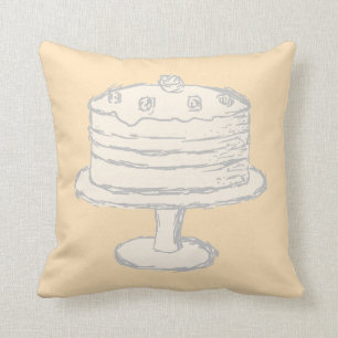 Cream Colour Cake on Beige Background. Cushion