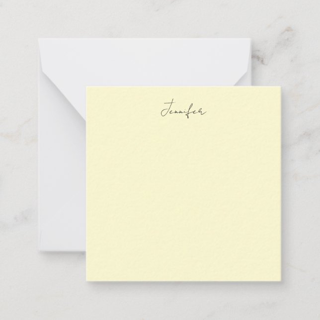 Cream colour elegant modern minimalist plain name card (Front)