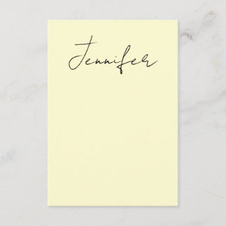 Cream colour elegant modern minimalist plain name enclosure card
