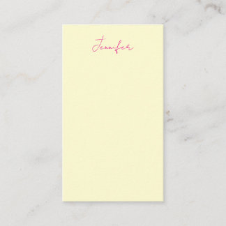 Cream colour elegant modern minimalist plain name enclosure card