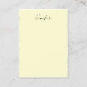 Cream colour elegant modern minimalist plain name enclosure card