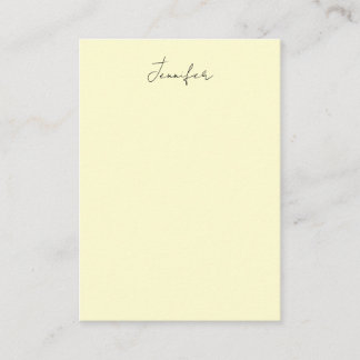 Cream colour elegant modern minimalist plain name enclosure card