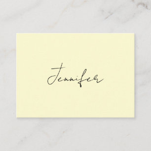 Cream colour elegant modern minimalist plain name enclosure card