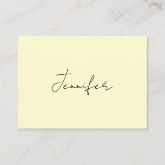 Cream colour elegant modern minimalist plain name enclosure card