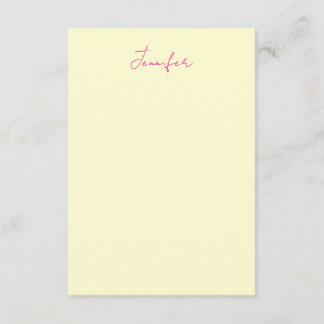 Cream colour elegant modern minimalist plain name enclosure card