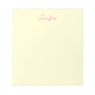 Cream colour elegant modern minimalist plain name notepad