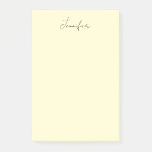Cream colour elegant modern minimalist plain name post-it notes