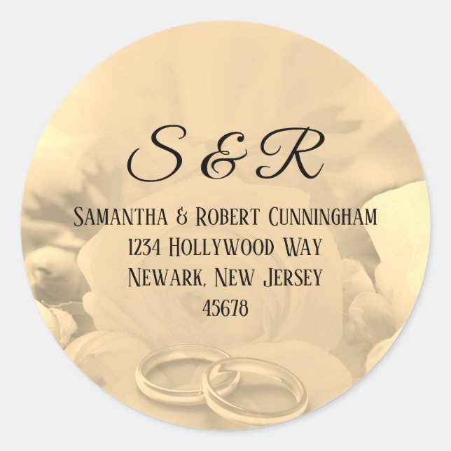 Cream Colour Floral with Rings Sticker (Front)