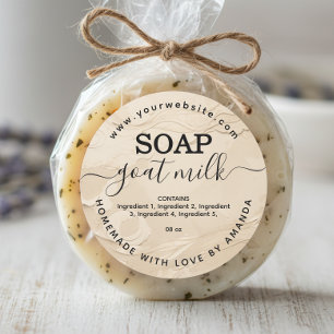 Cream colour homemade goat milk soap label