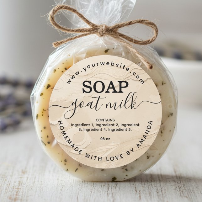  Cream colour homemade goat milk soap label (Creator Uploaded)