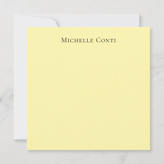 Cream Colour Minimalist Plain Elegant Flat Card (Front)