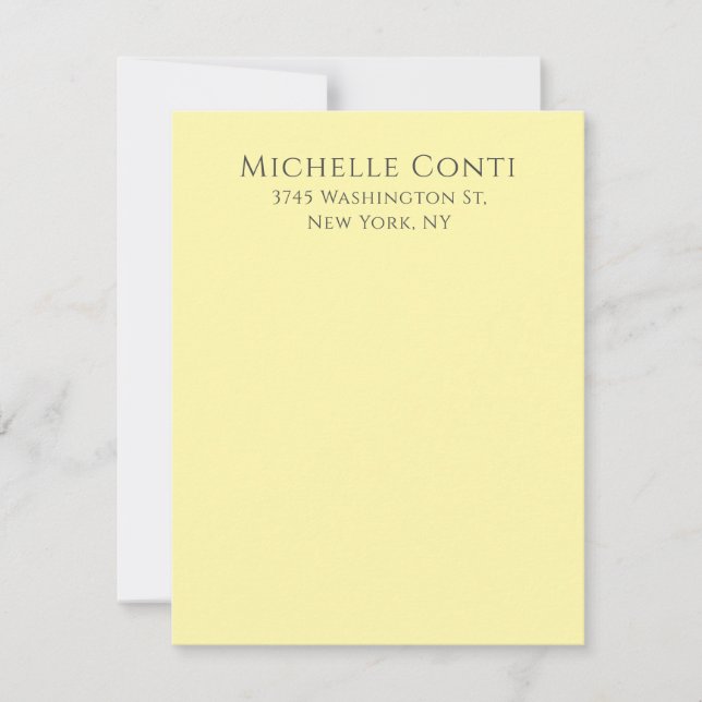 Cream Colour Minimalist Plain Elegant Modern  Card (Front)