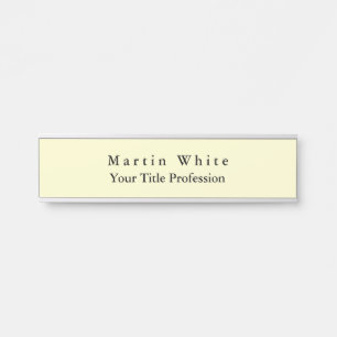 Cream Colour Plain Elegant Professional Modern Door Sign