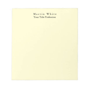 Cream Colour Plain Elegant Professional Modern Notepad